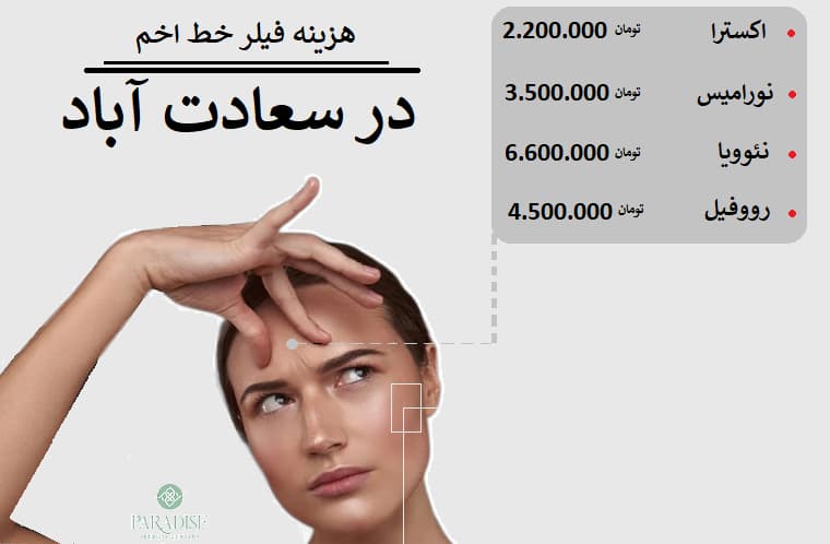 هزینه فیلر خط اخم در سعادت آباد